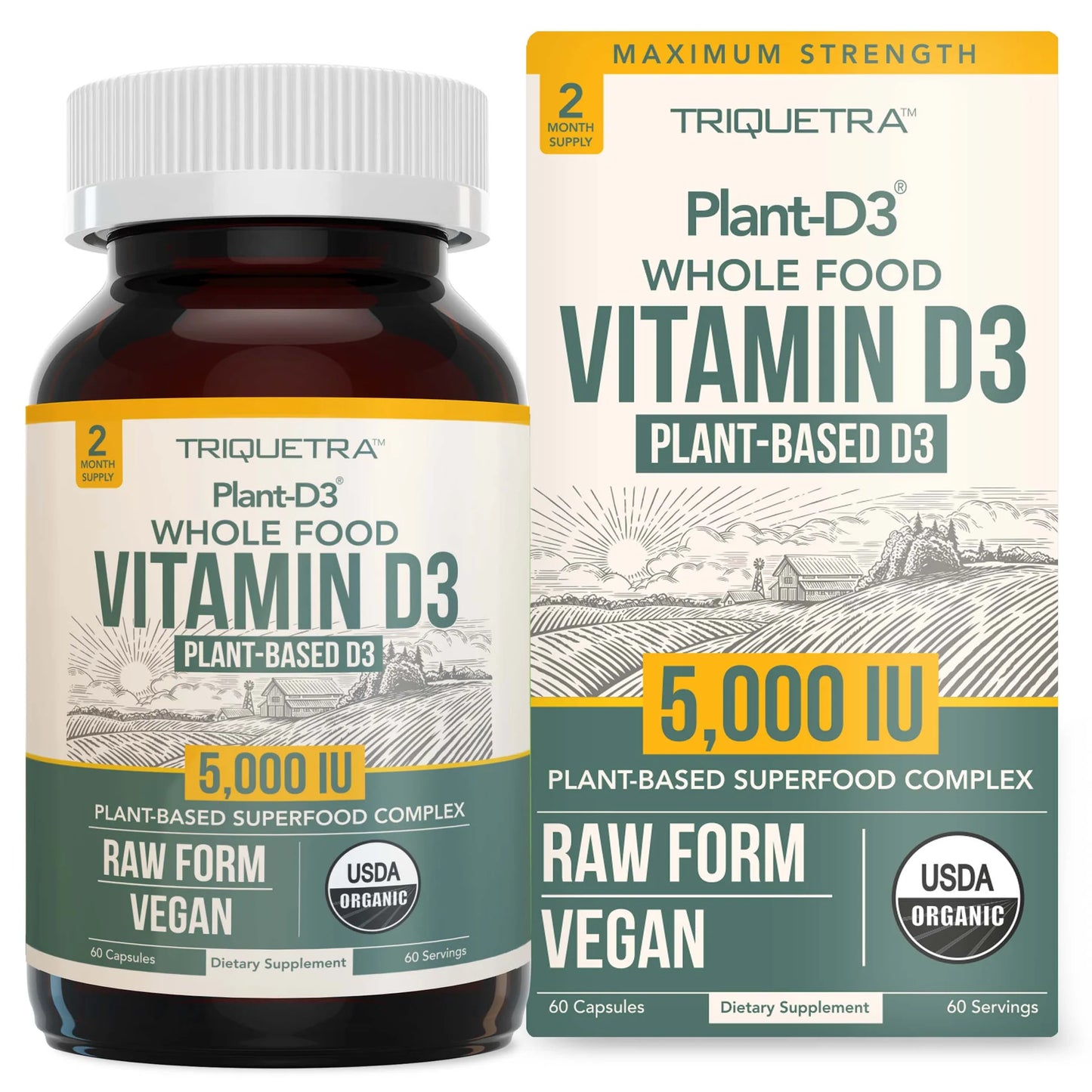 Triquetra Plant-D3 Vitamin D 5,000 IU Capsules Organic