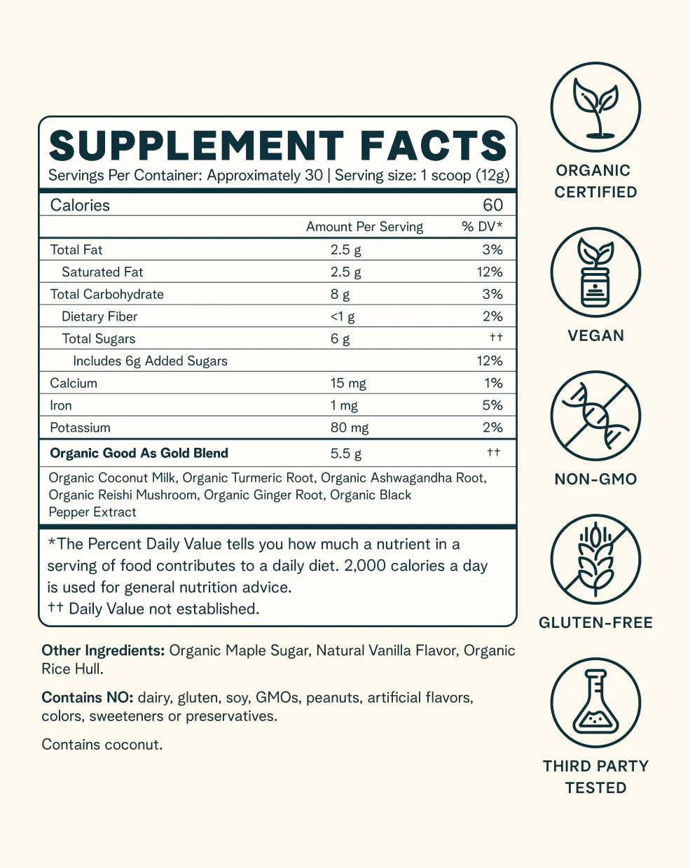Good As Gold Golden Milk Turmeric Organic