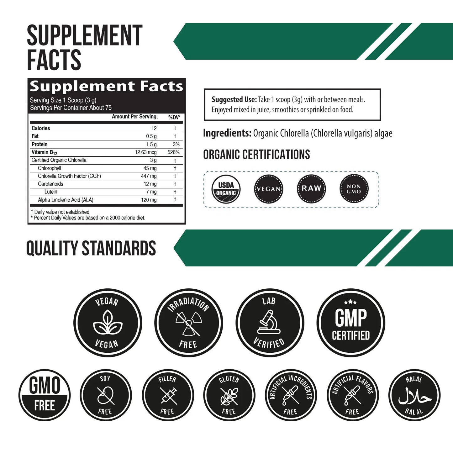 BioChlorella Powder Organic