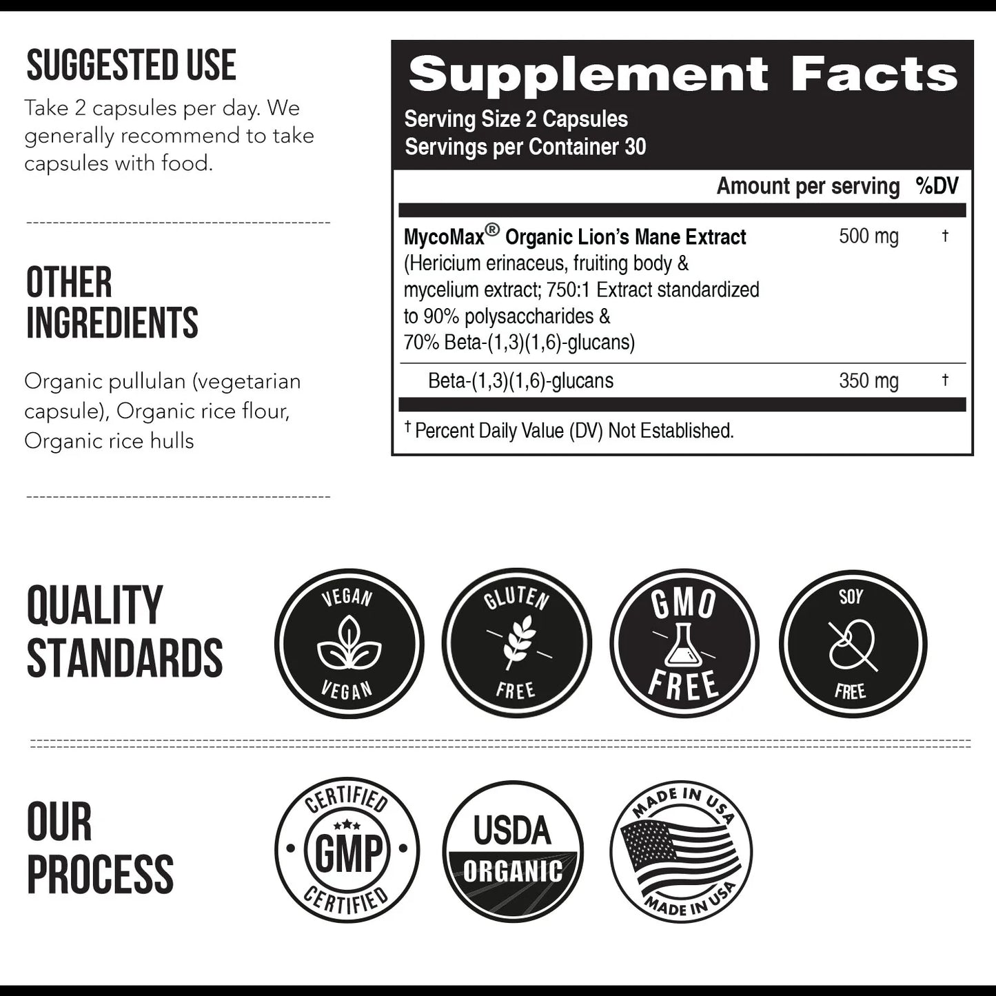 MycoMax Lion's Mane Mushroom Extract Organic