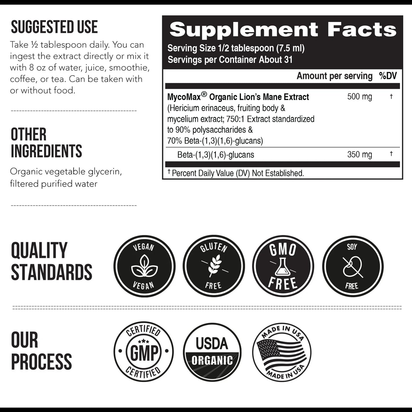 Triquetra MycoMax Lion's Mane Mushroom Extract Liquid Organic