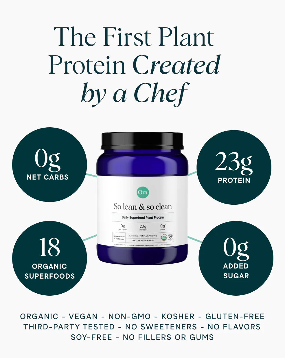 Ora Organic So Lean & So Clean Protein Unflavored Powder Organic