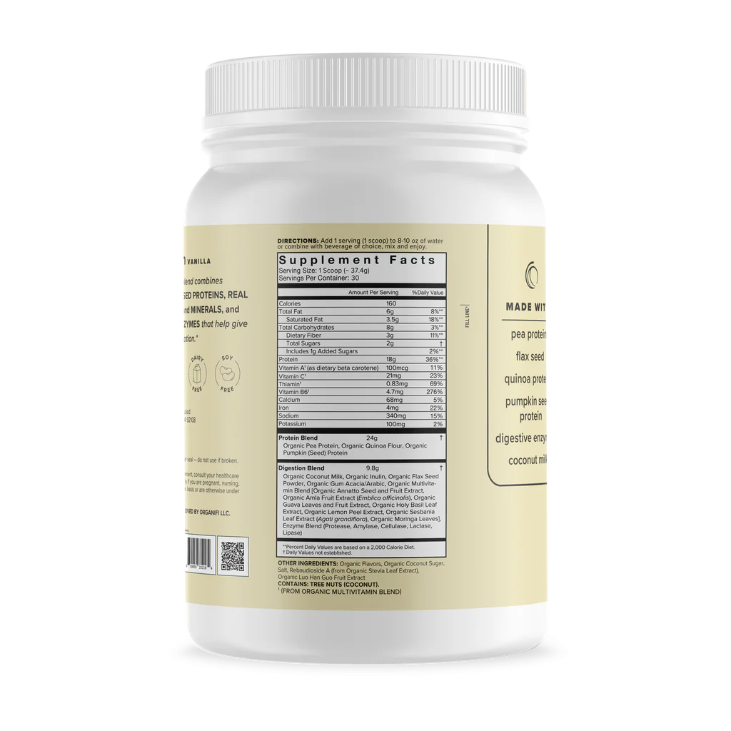 Organifi Complete Protein Vanilla Powder Organic