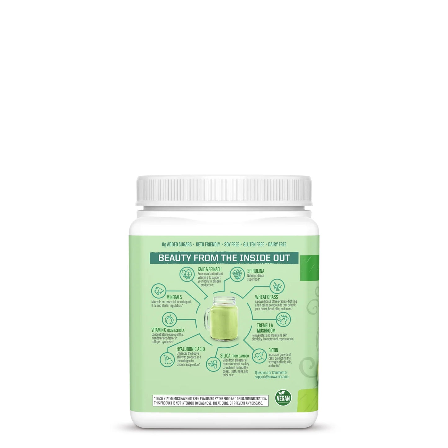Sunwarrior Beauty Greens Collagen Booster Unflavored Powder