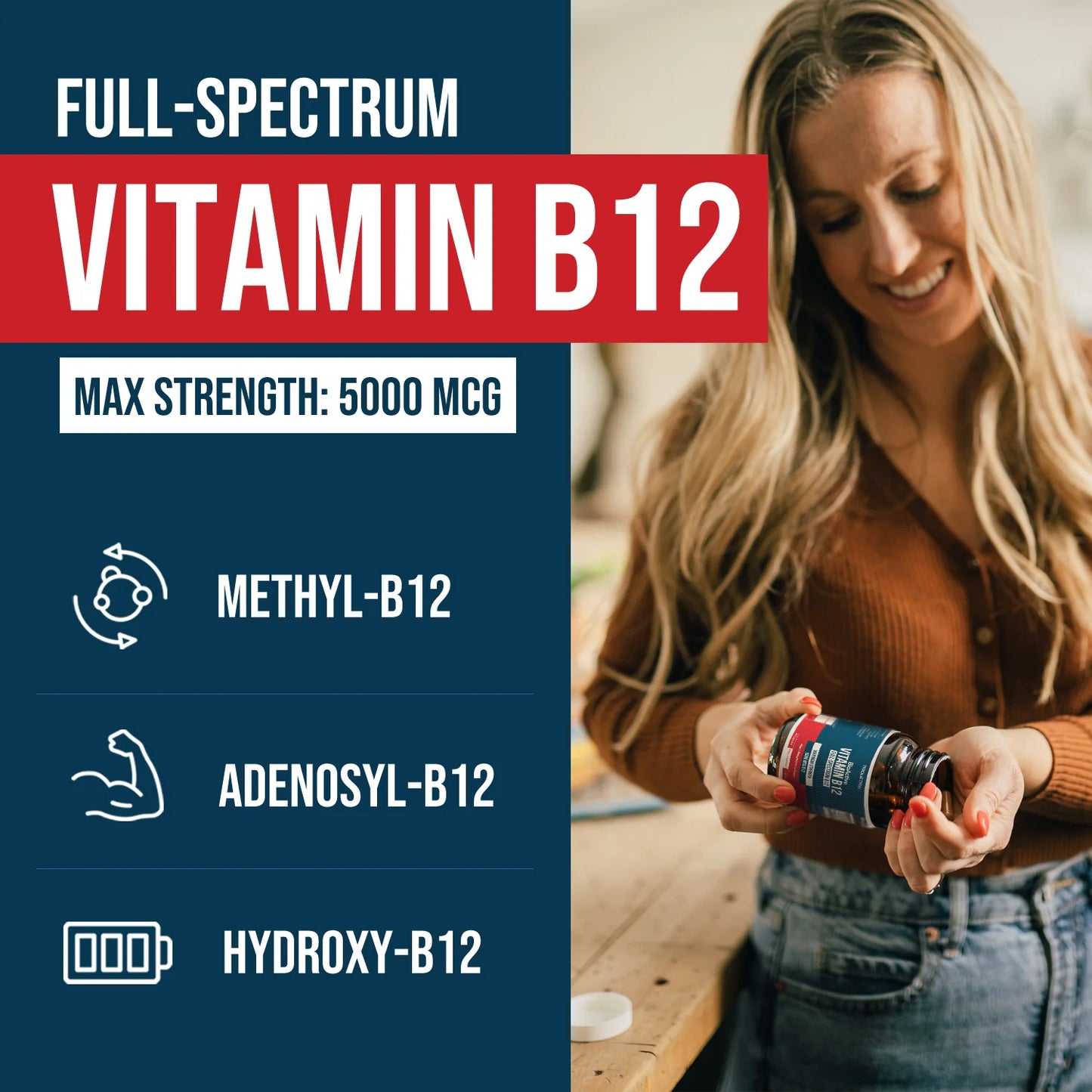 BioActive Vitamin B12 Plus L-Methylfolate 5,000 MCG