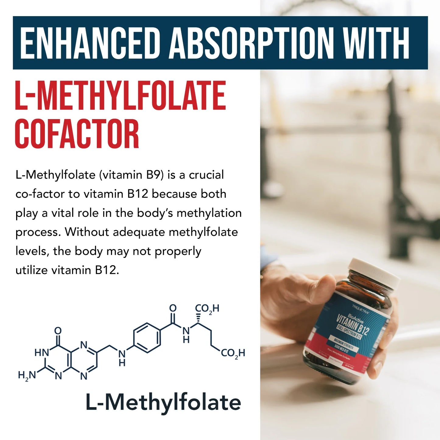 BioActive Vitamin B12 Plus L-Methylfolate 5,000 MCG