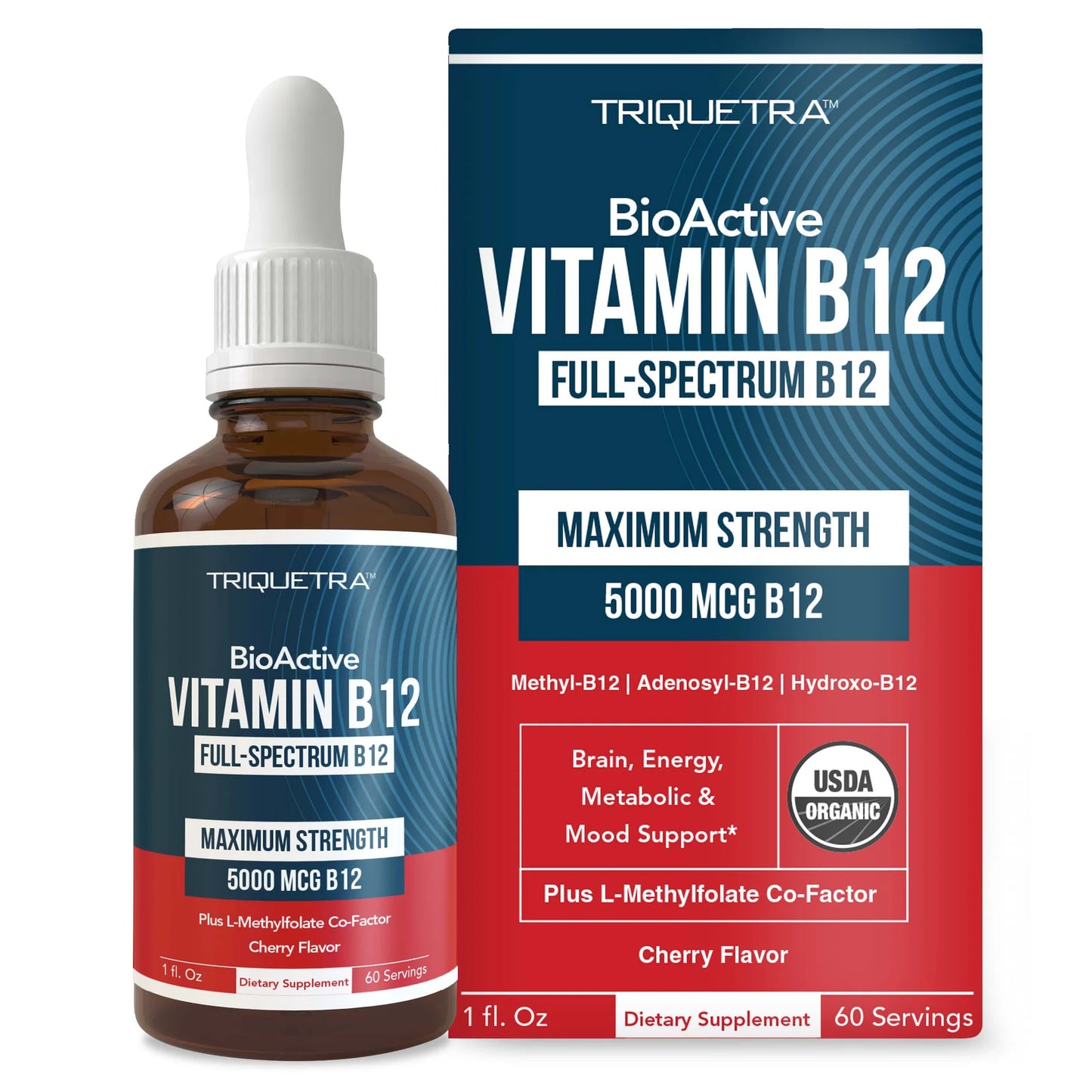 BioActive Vitamin B12 Plus L-Methylfolate 5,000 MCG Organic