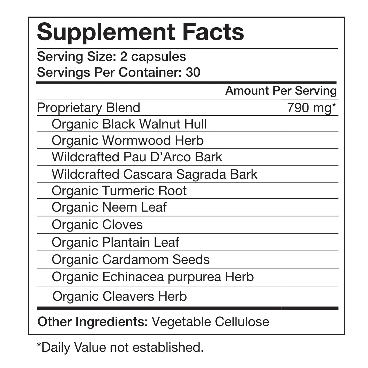 Food Over Drugs Parasite Formula Capsules