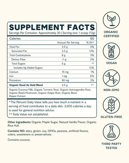 Good As Gold Golden Milk Turmeric Organic