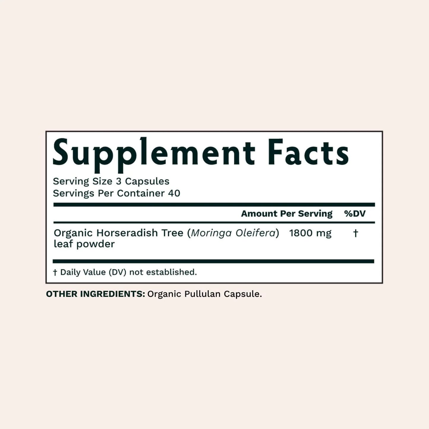 Tribe Organics Moringa Capsules Organic