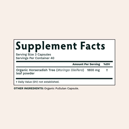 Tribe Organics Moringa Capsules Organic