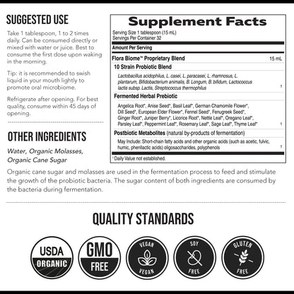 Flora Biome Live Probiotic Liquid Organic