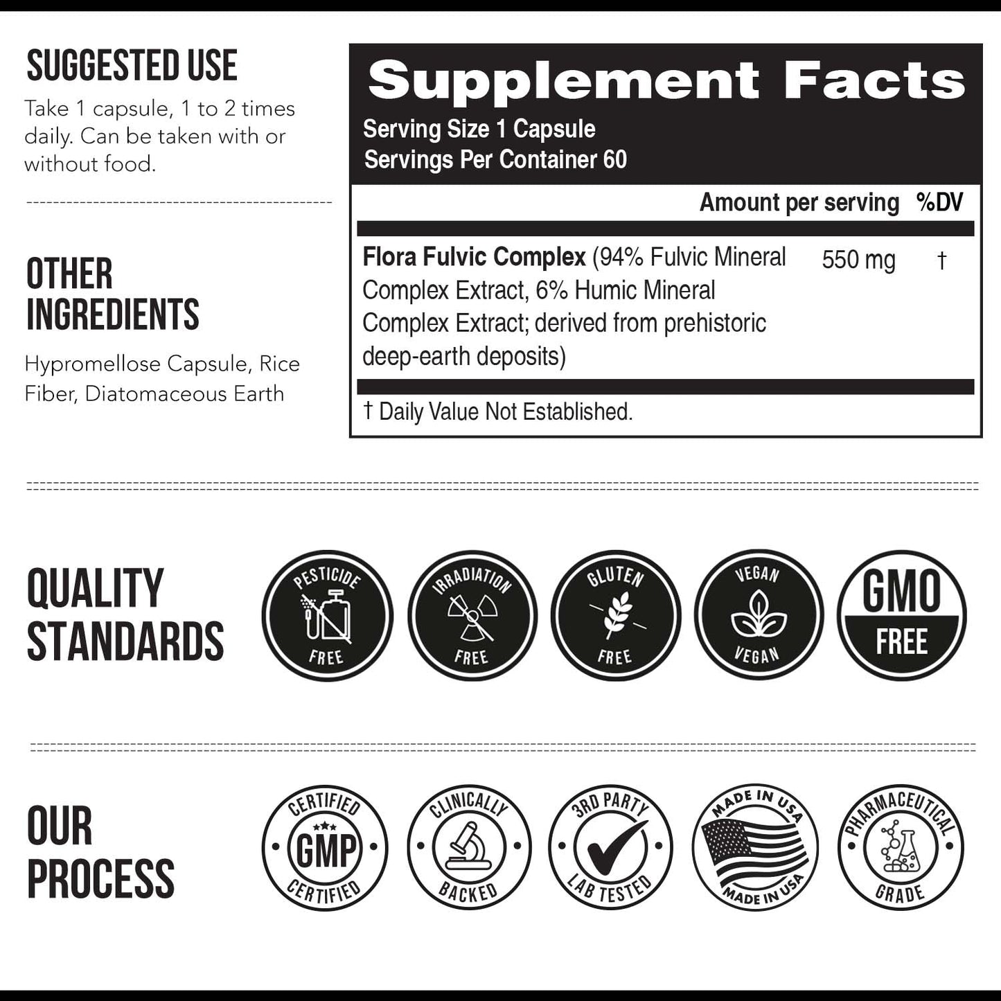 Triquetra Flora Fulvic + Humic Acid Complex Capsules