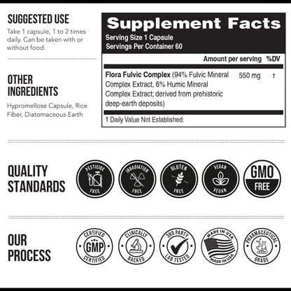 Triquetra Flora Fulvic + Humic Acid Complex Capsules