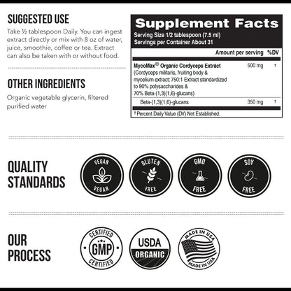 Triquetra MycoMax Cordyceps Mushroom Extract Liquid Organic
