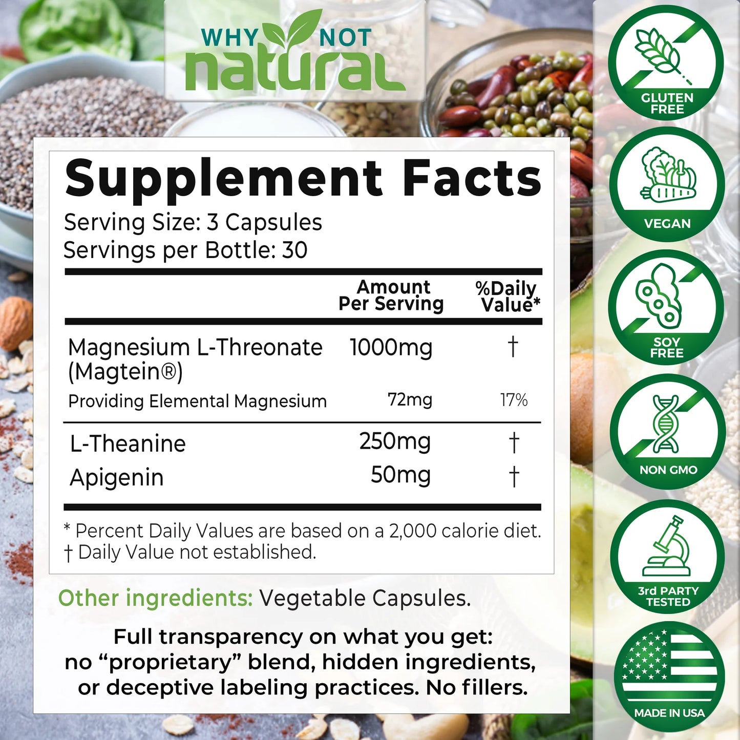 Why Not Natural Magnesium L-Threonate Capsules