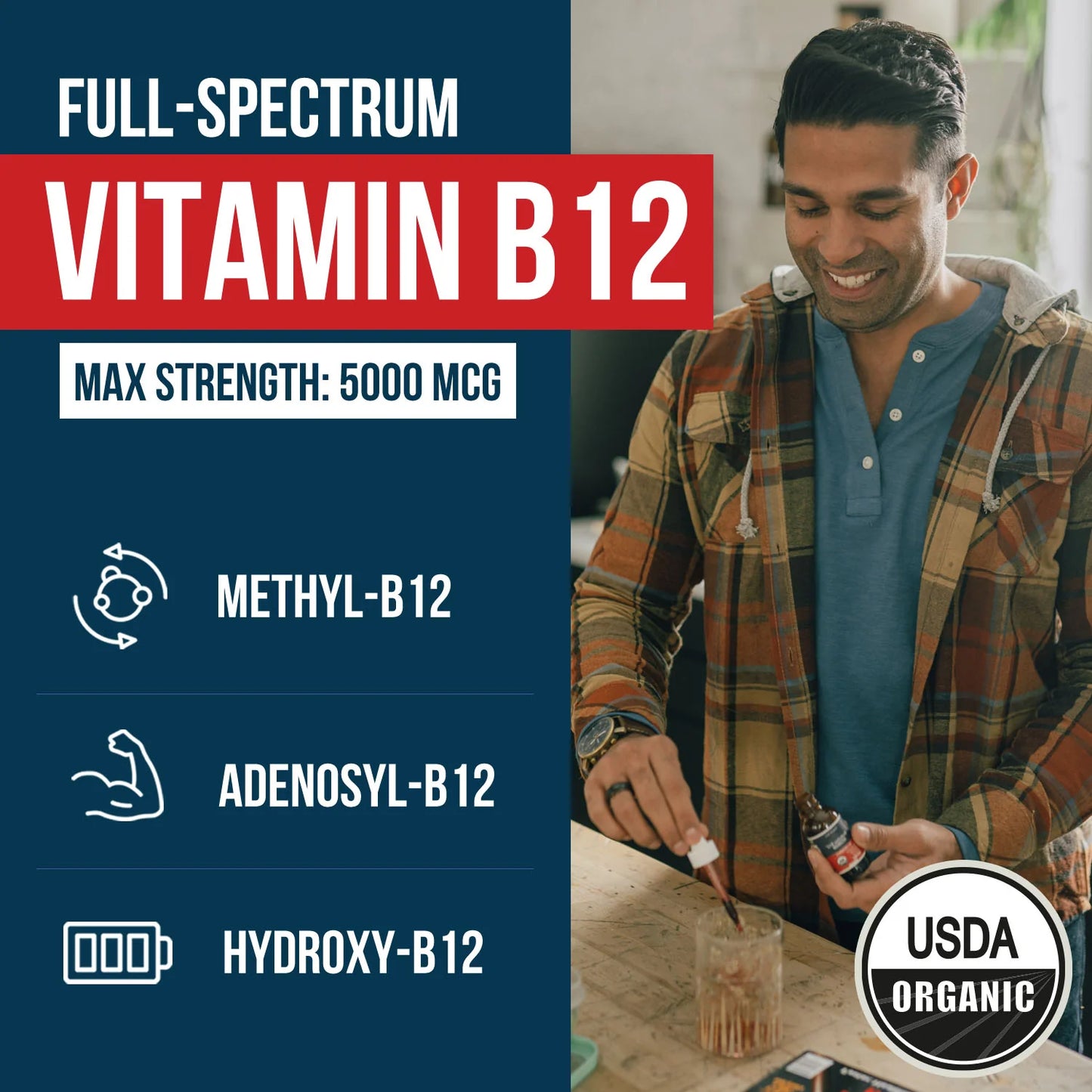 BioActive Vitamin B12 Plus L-Methylfolate 5,000 MCG Organic