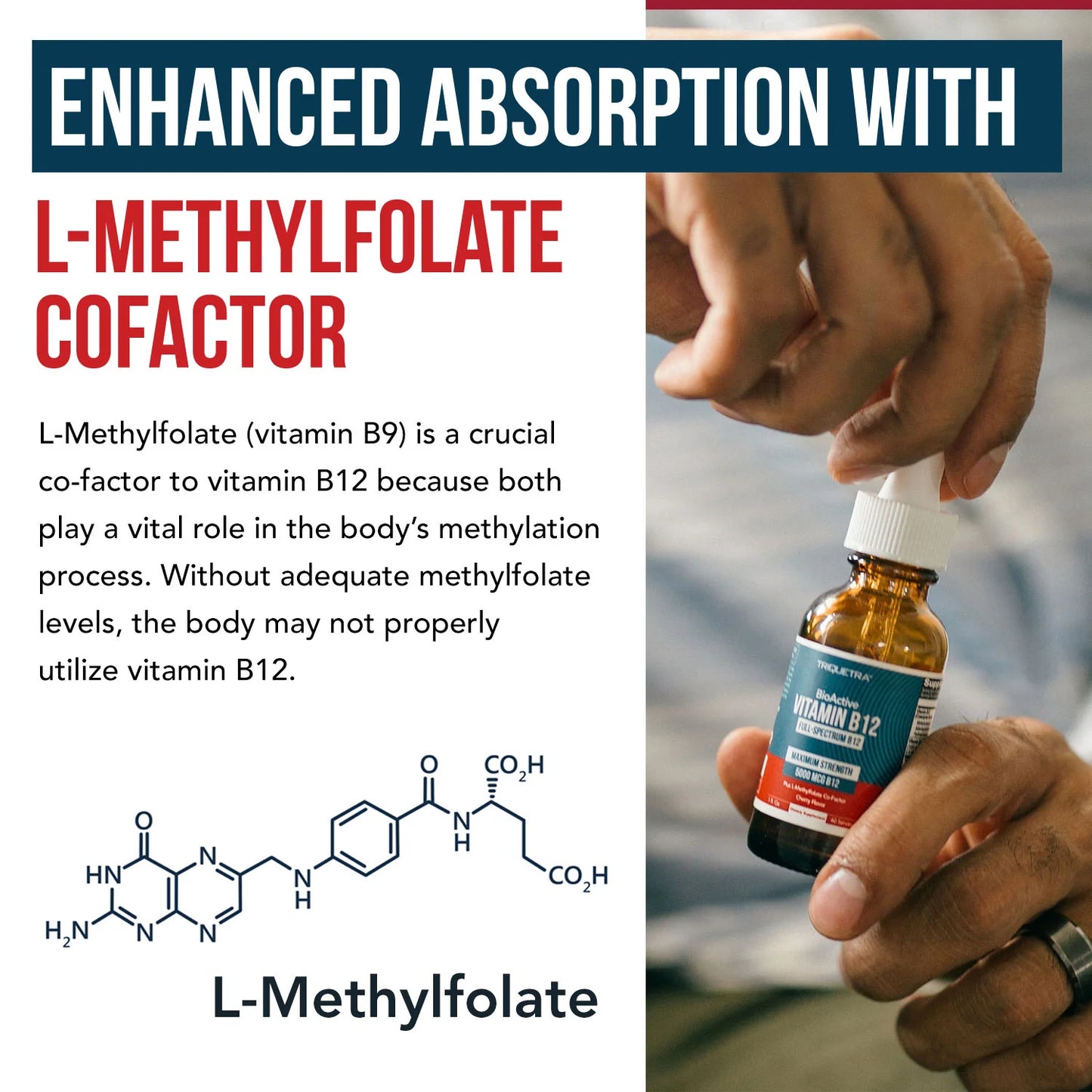 BioActive Vitamin B12 Plus L-Methylfolate 5,000 MCG Organic