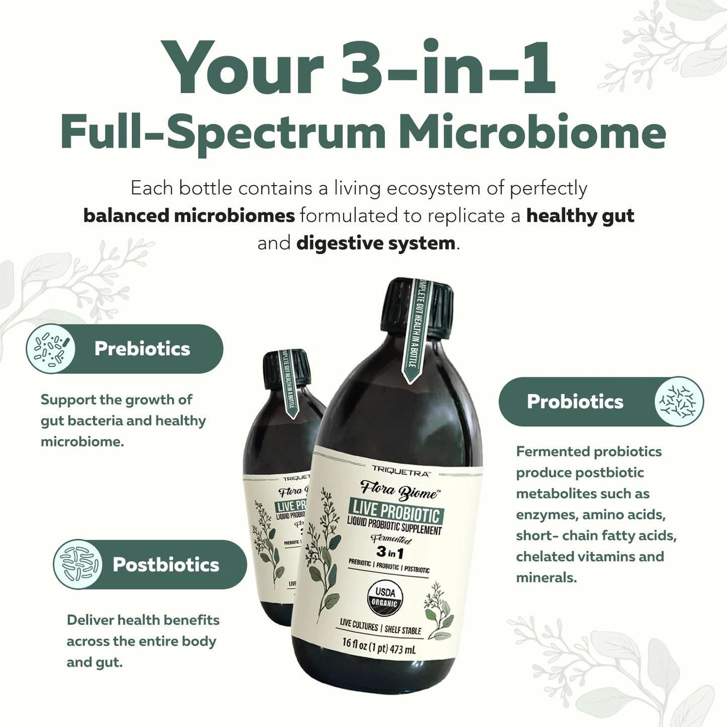 Flora Biome Live Probiotic Liquid Organic